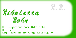 nikoletta mohr business card